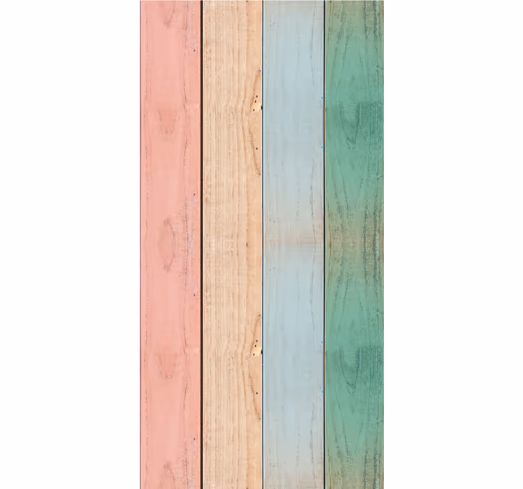 Dining room roller blind with colorful wood texture - TenStickers