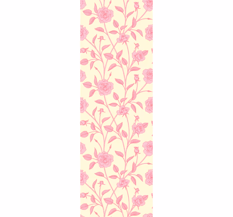 Dining room roller blind with vintage pink roses - TenStickers