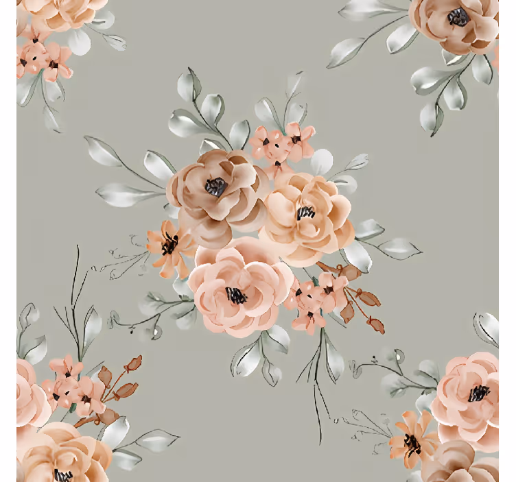 Dining room roller blind with vintage roses mint green - TenStickers