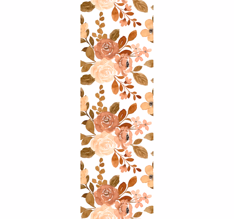 Dining room roller blind with elegant pink pastel flowers - TenStickers