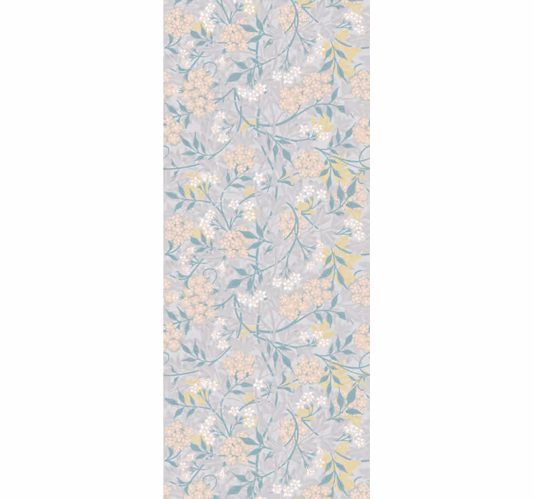 Dining room roller blind with elegant 80's floral pattern - TenStickers