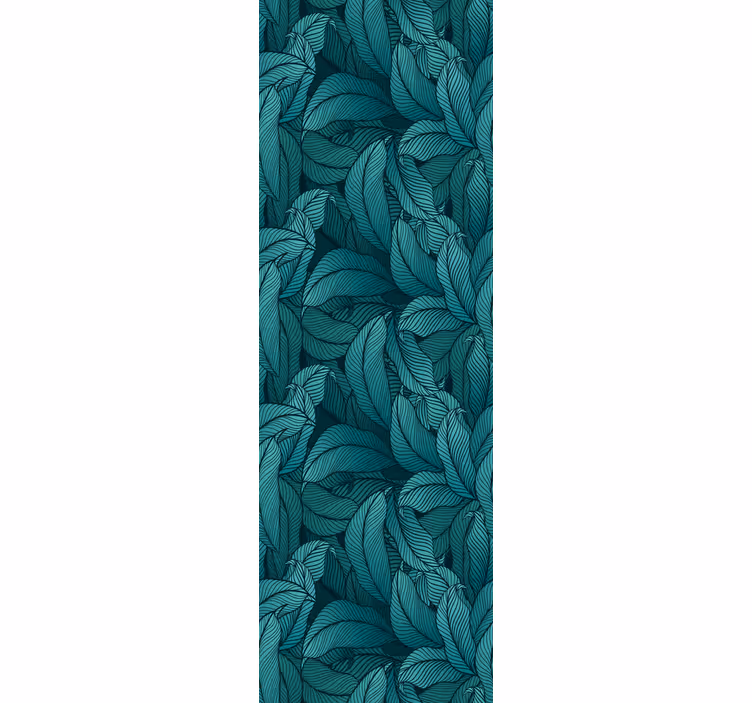 Dining room roller blind with wild dark green leaves - TenStickers