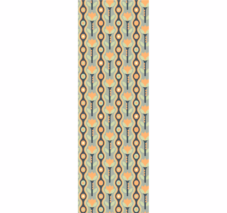 Orange irregular floral dining room roller blind - TenStickers