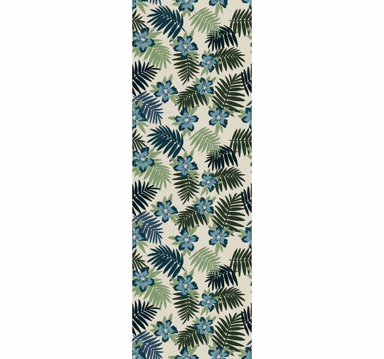 Dining room roller blind in green and blue tropics - TenStickers