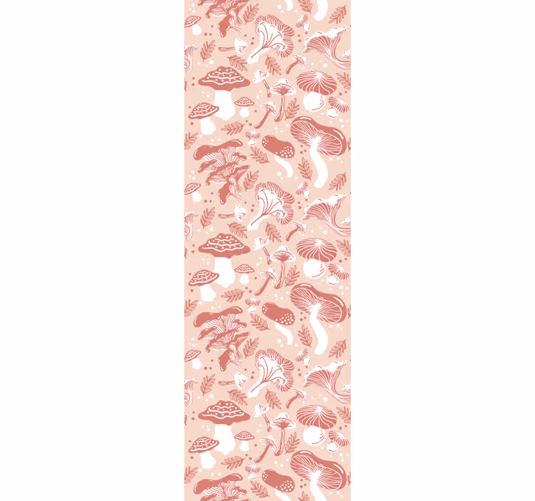 Dining room roller blind with forest mushrooms beige - TenStickers