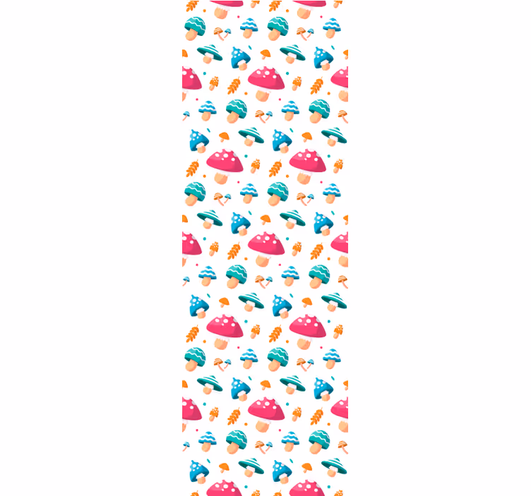 Multicolour mushrooms dining room roller blind - TenStickers