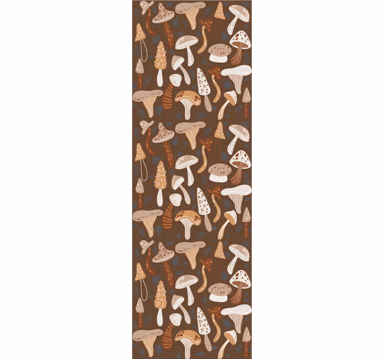 Dining room roller blind with forest mushrooms design - TenStickers