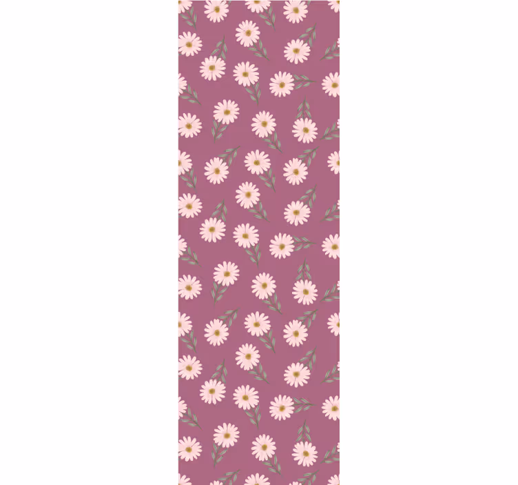 Dining room roller blind with little pink daisies - TenStickers
