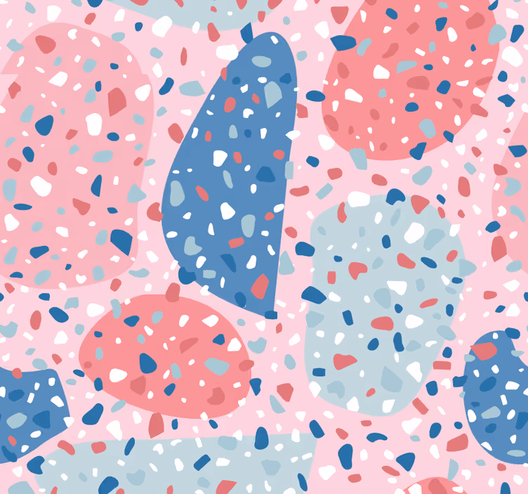 Dining room roller blind in pink terrazzo - TenStickers