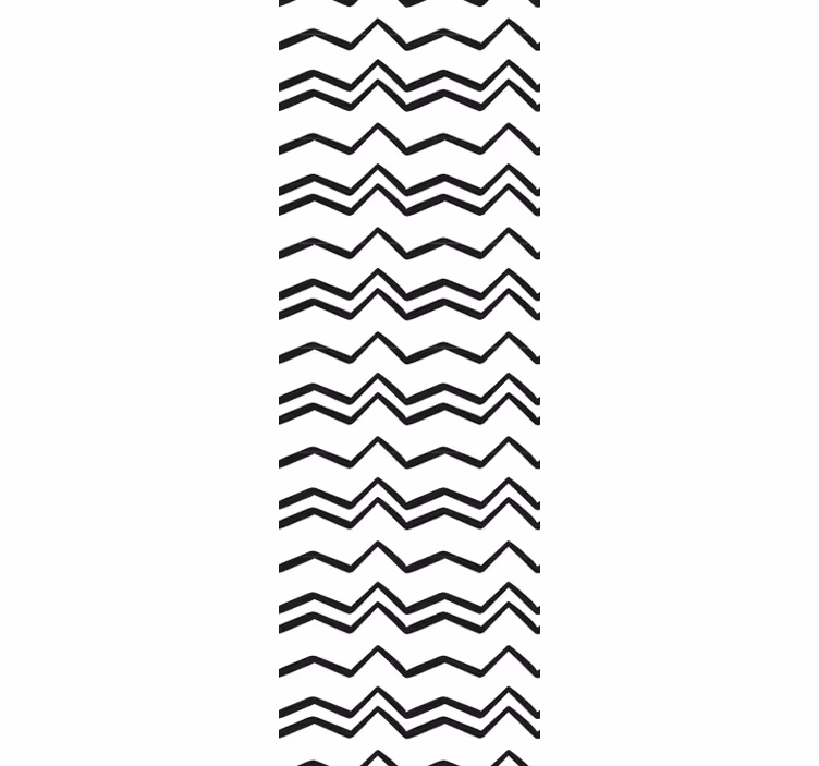 Dining room roller blind in black and white zigzag - TenStickers