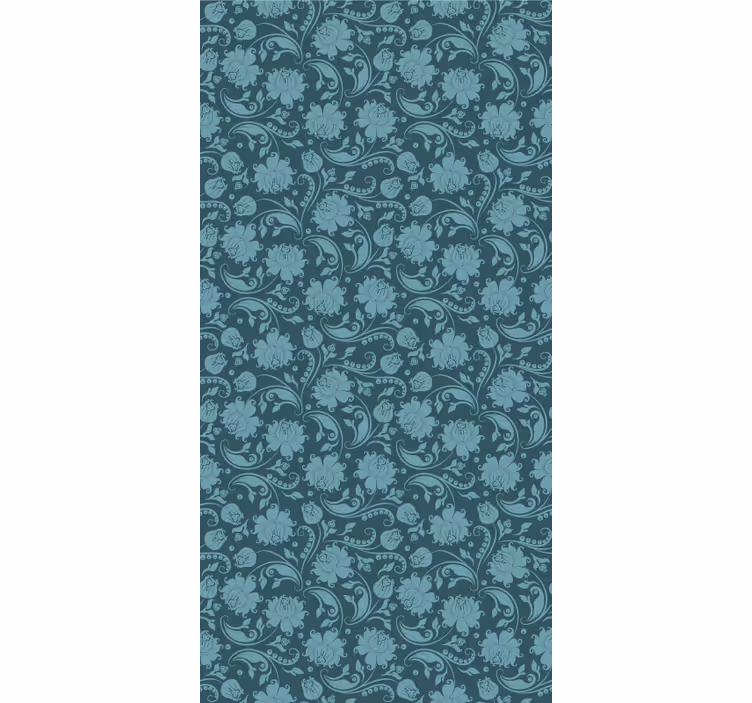 Dining room roller blind in secret garden blue - TenStickers