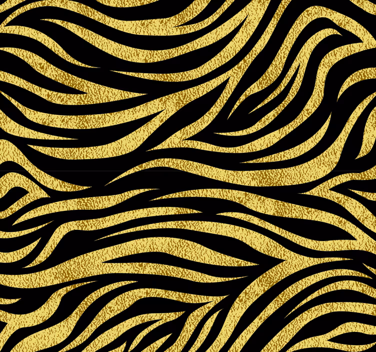 Dining room roller blind with golden zebra pattern - TenStickers