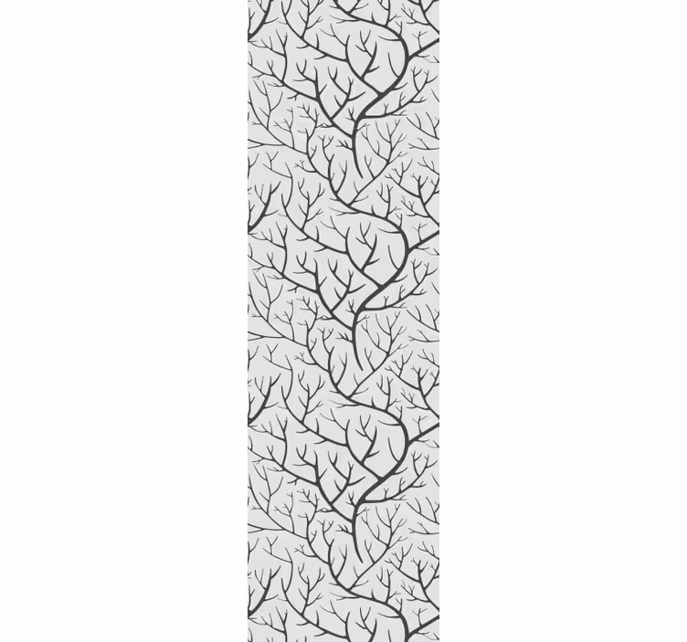 Dining room roller blind thin gray branches with birds - TenStickers