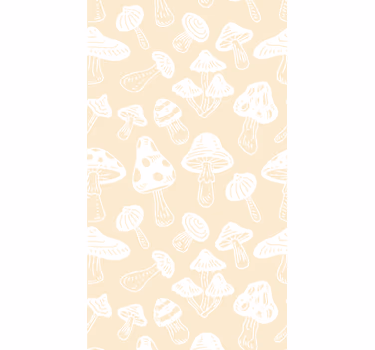 Dining room roller blind with beige mushroom design - TenStickers