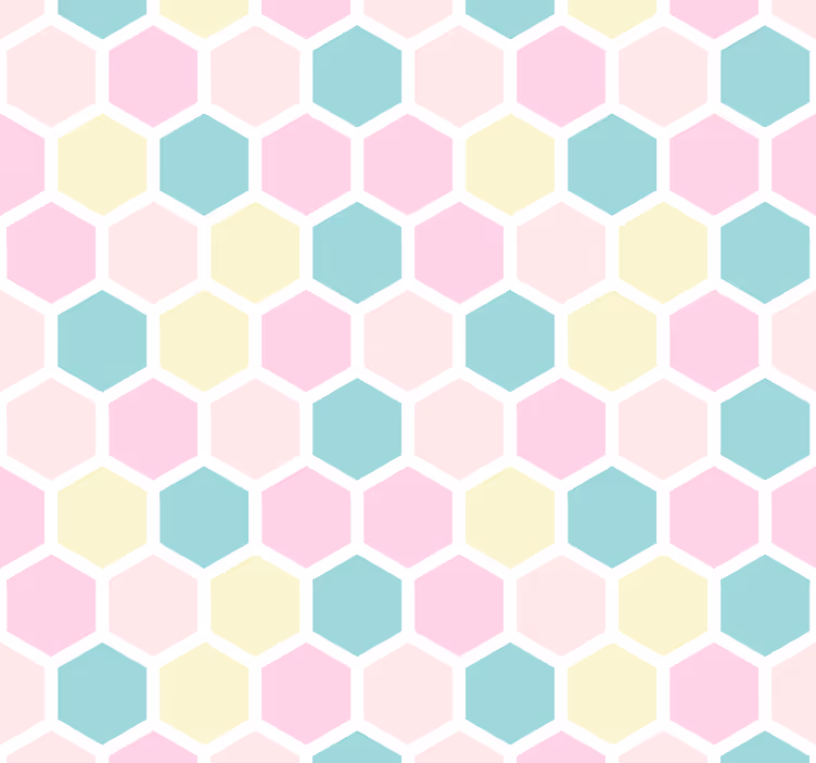 Dining room roller blind in geometric pastel design - TenStickers