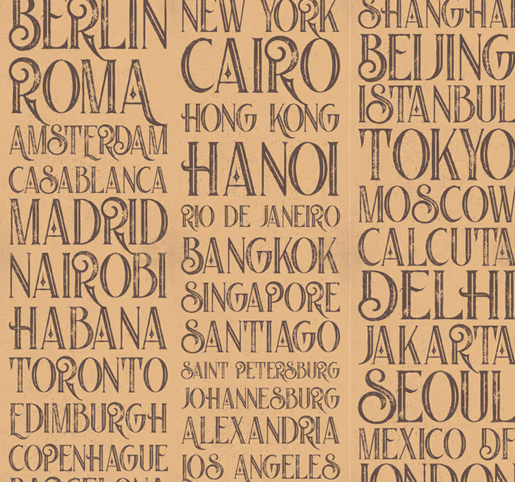Dining room roller blind global cities collection - TenStickers