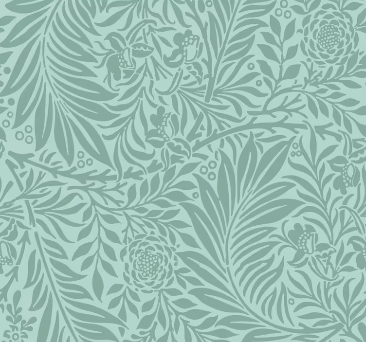 Dining room roller blind in mint green vintage pattern - TenStickers