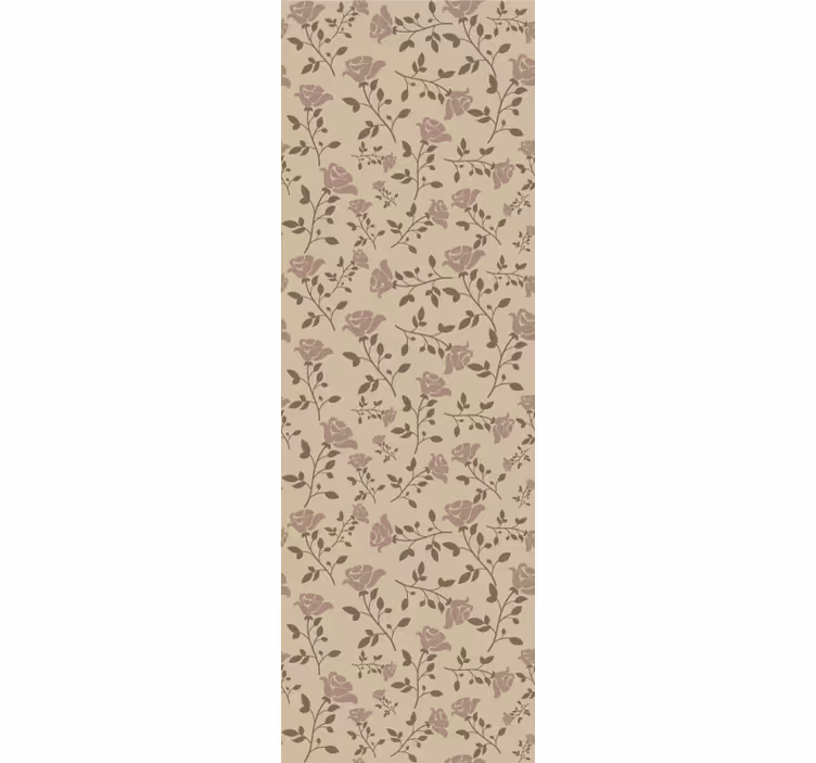 Dining room roller blind with brown vintage rose pattern - TenStickers