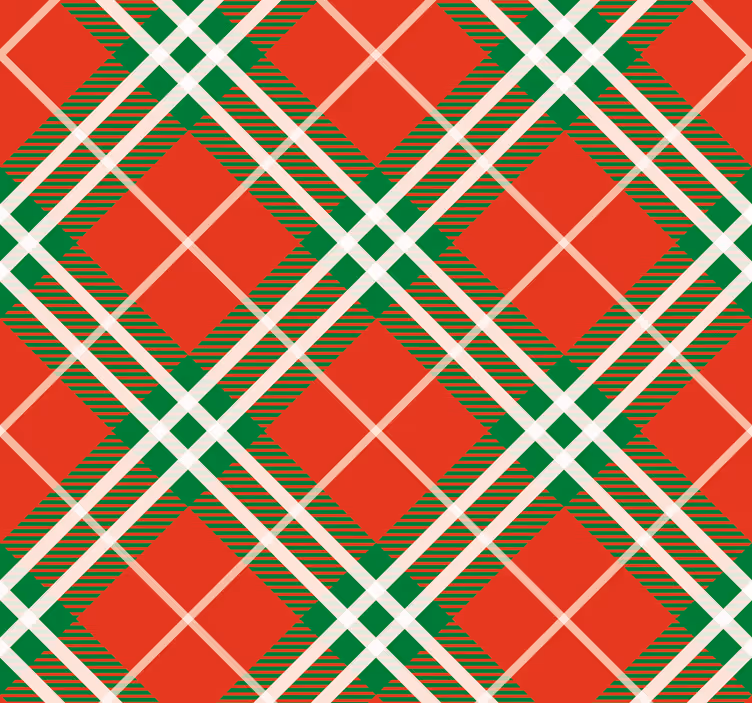 Dining room roller blind in red and green tartan - TenStickers