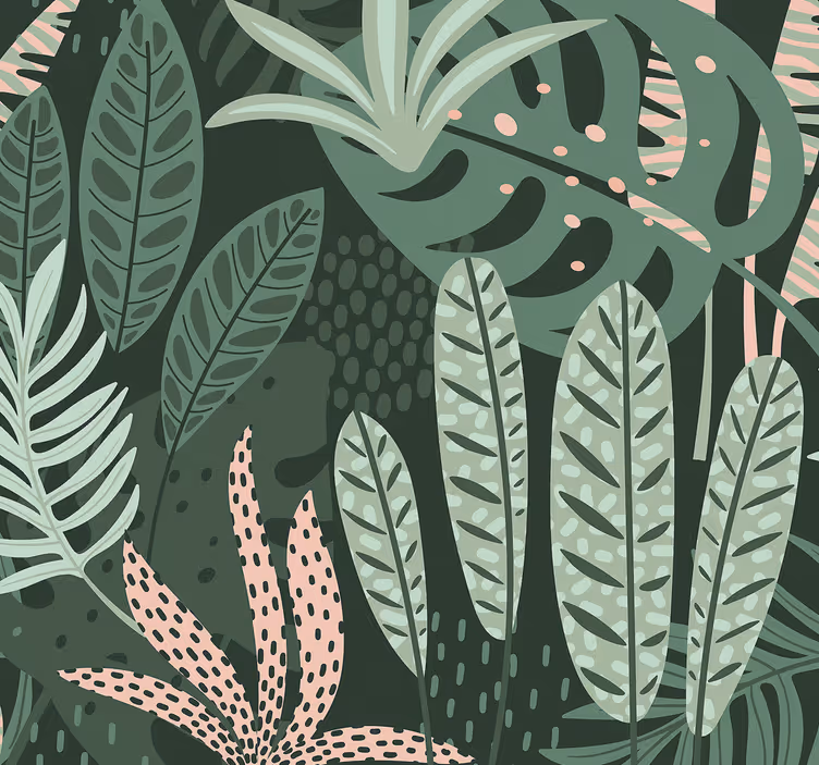 Dining room roller blind tropical palm trees - TenStickers