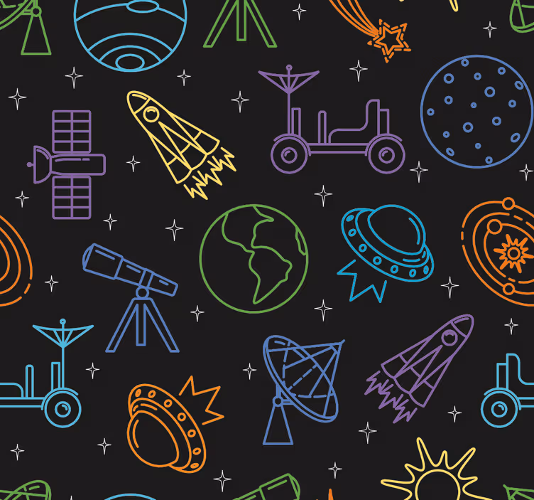 Children room roller blind celestial adventure - TenStickers