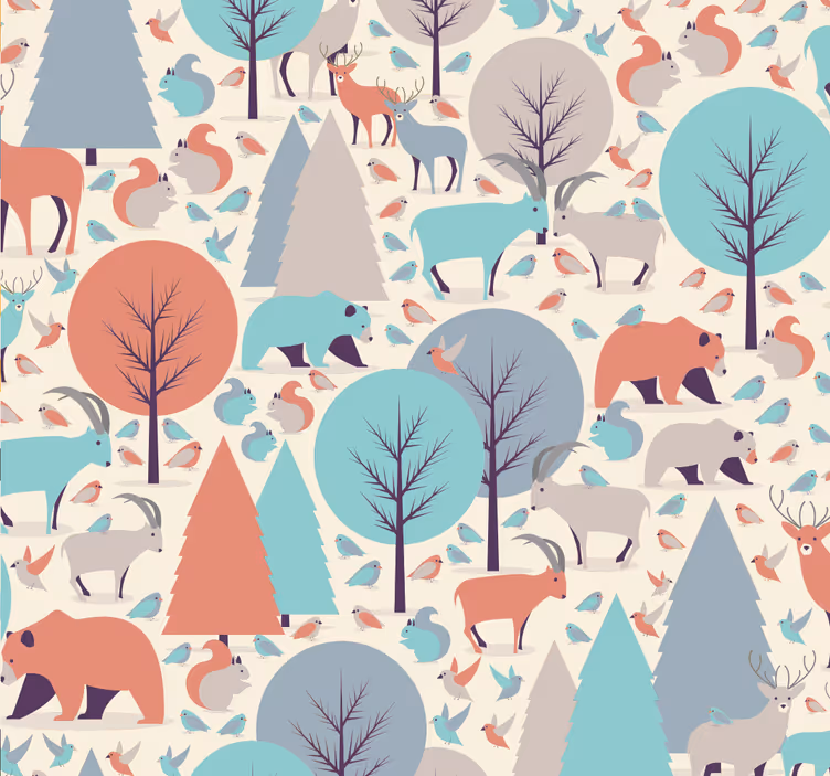Children room roller blind nordic forest design - TenStickers