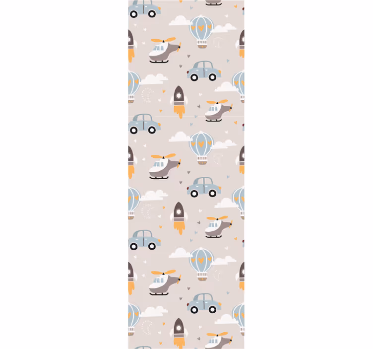 Children room roller blind playful transport - TenStickers