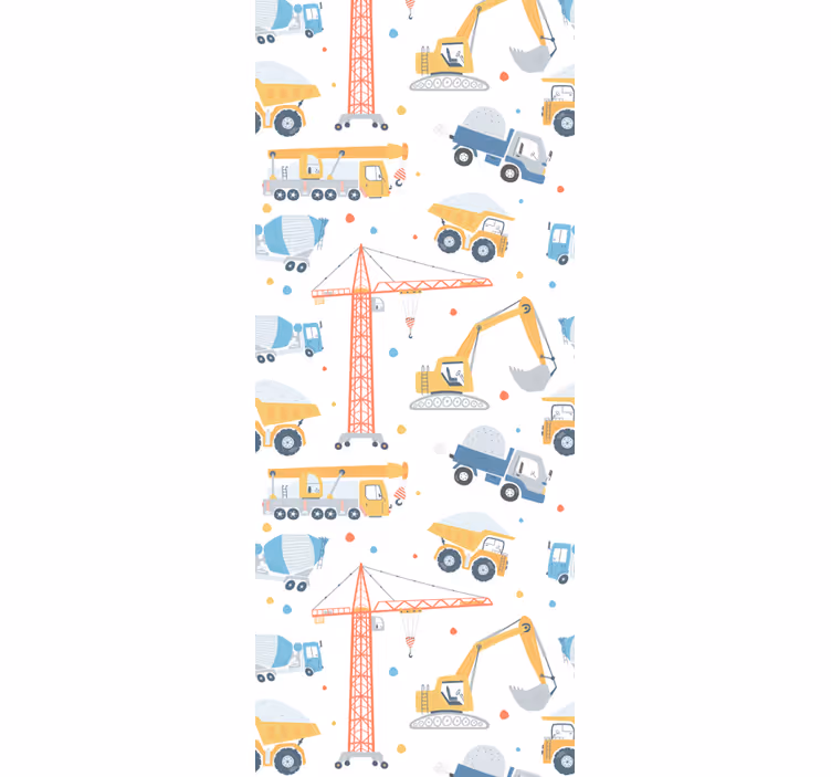 Children room roller blind with construction patterns - TenStickers