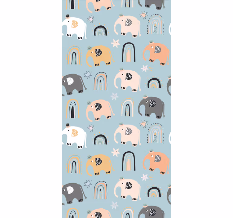 Children room roller blind with elephant rainbow designs - TenStickers