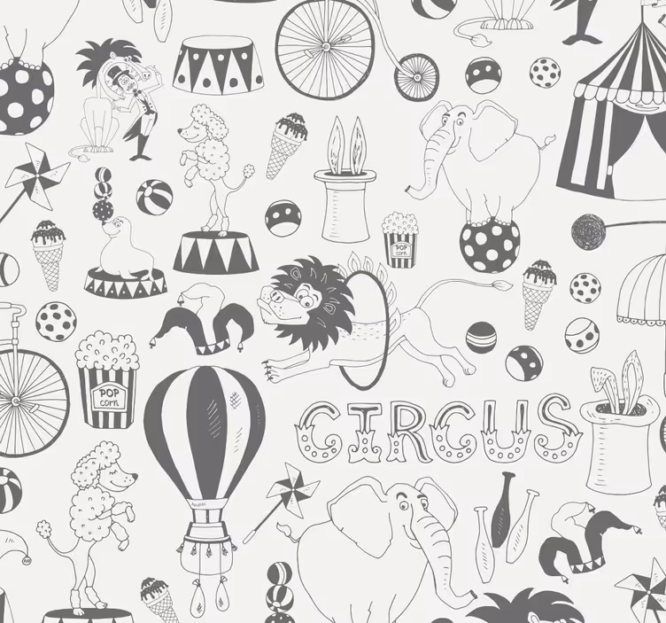 Children room roller blind circus print - TenStickers