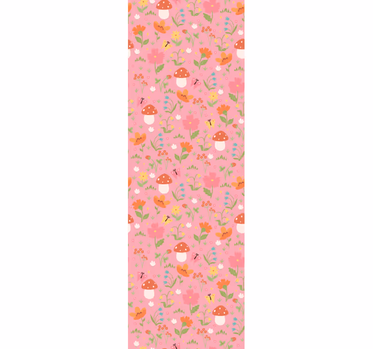 Children room roller blind floral mushroom design - TenStickers
