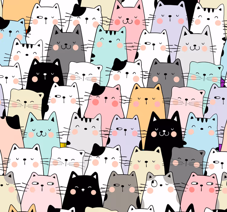 Children room roller blind with cats design - TenStickers