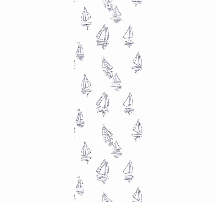 Children room roller blind with sailboat sketch pattern - TenStickers