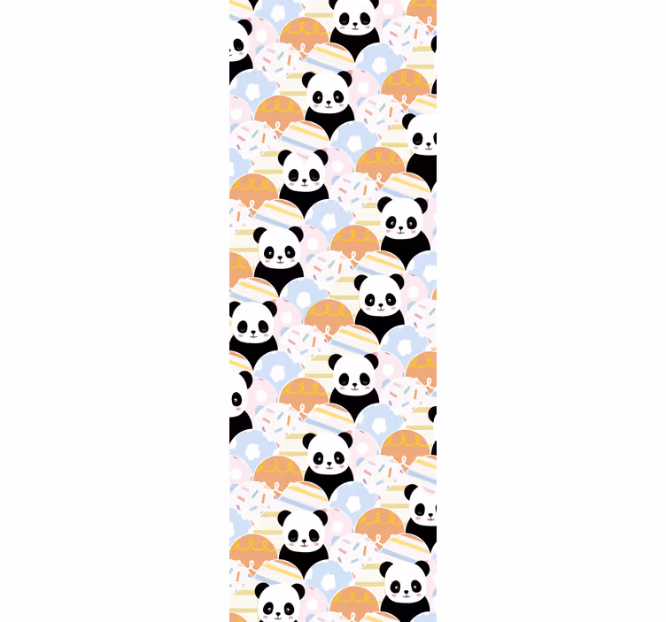 Children room roller blind patchwork panda design - TenStickers