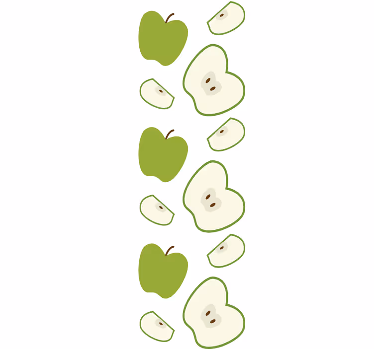 Happy green apples children room roller blind - TenStickers