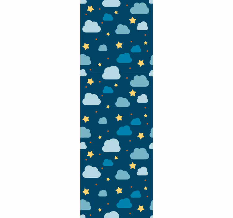 Stary night with clouds children room roller blind - TenStickers