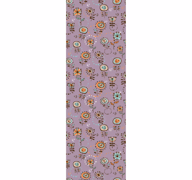 Children room roller blind swedish pink floral design - TenStickers