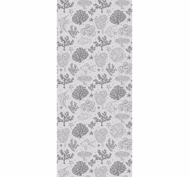 Children room roller blind with vintage sea animals pattern - TenStickers