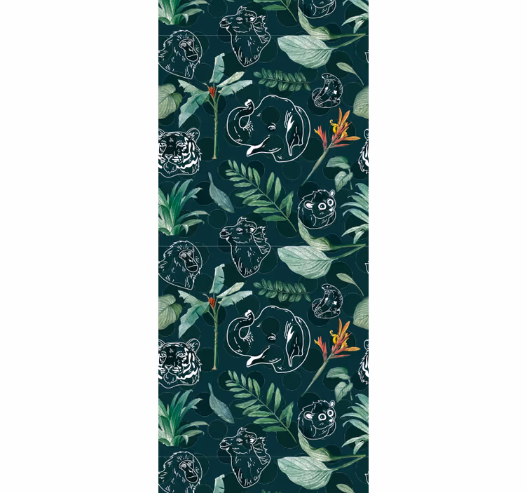 Children room roller blind with colorful jungle animals - TenStickers