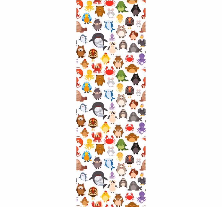 Children room roller blind wild animals in colors - TenStickers