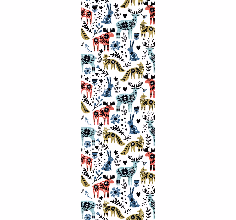 Children room roller blind beautiful reindeer and fox - TenStickers