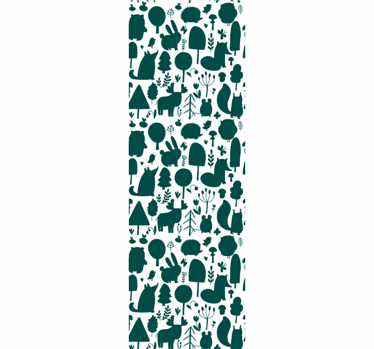 Children room roller blind forest animal silhouettes - TenStickers