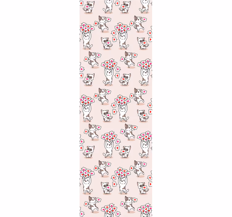 Children room roller blind with cat heart pattern - TenStickers