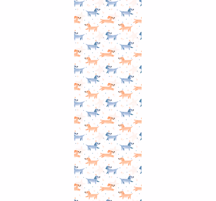 Children room roller blind cute dogs with crowns - TenStickers
