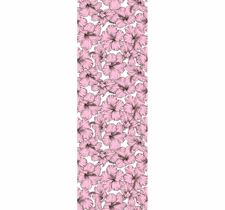 Children room roller blind pink hibiscus flower pattern - TenStickers