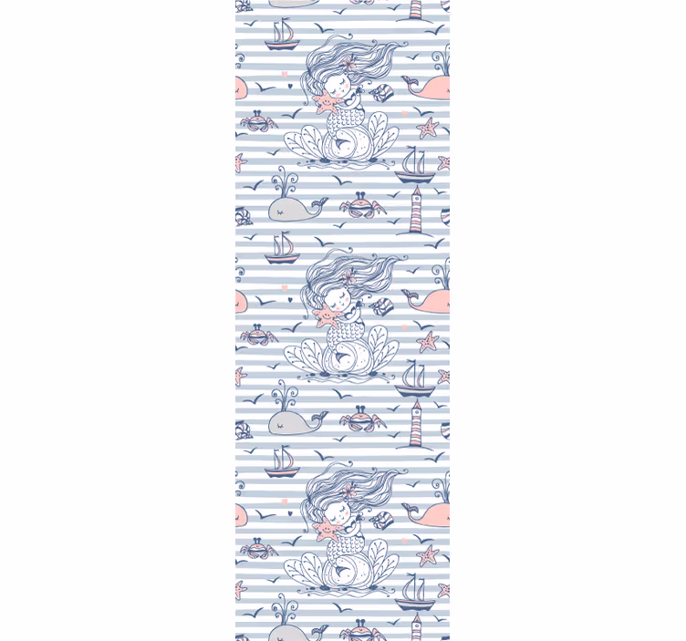Children room roller blind with cute mermaid design - TenStickers