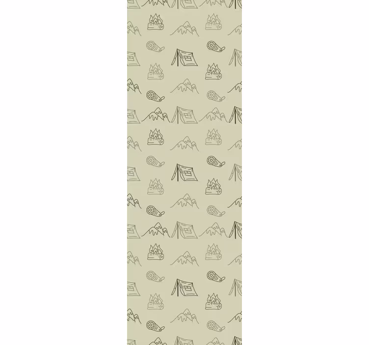 Children room roller blind with hand drawn camping gear - TenStickers