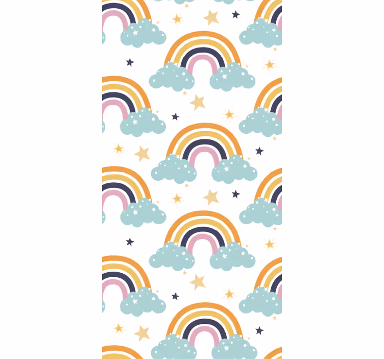 Children room roller blind colorful rainbows and clouds - TenStickers