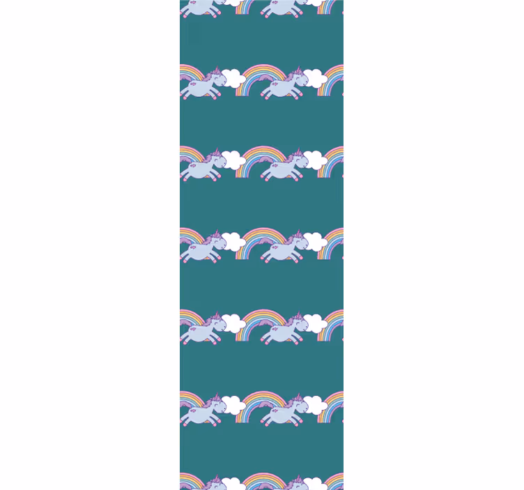 Children room roller blind teal unicorn design - TenStickers