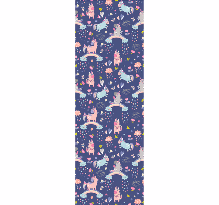 Children room roller blind colorful unicorns rainbow - TenStickers